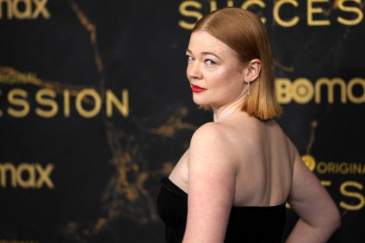 Sarah Snook attends HBO‘s “Succession” season 3 premiere at the American Museum of Natural History on Tuesday, Oct. 12, 2021, in New York. (Photo by Charles Sykes/Invision/AP)