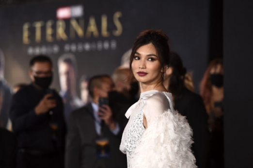 Cast member Gemma Chan arrives at the premiere of “Eternals” on Monday, Oct. 18. 2021, in Los Angeles. (Photo by Jordan Strauss/Invision/AP)