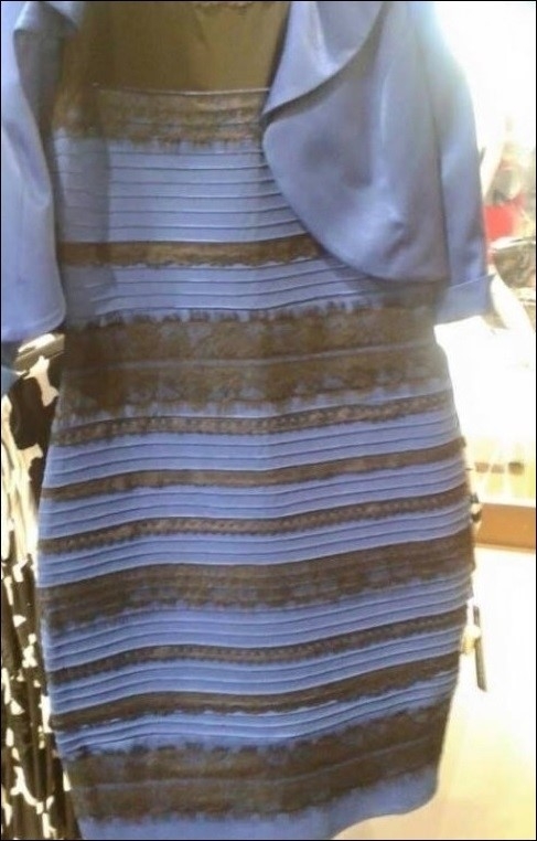 얼핏 평범한 드레스 사진 처럼 보이지만, 당시 파란색 드레스에 검은색 레이스라는 의견과 흰색 드레스에 금색 레이스라는 의견이 팽팽했다. 관련 기사 캡처