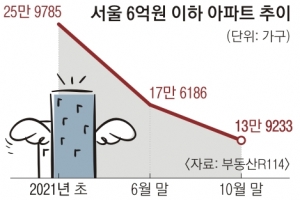 6억 이하 아파트 서울서 씨 마른다