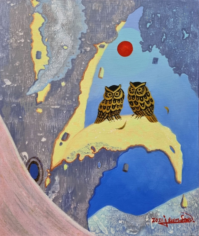 전은순, 숲속의 울림 No 120, 53x 45.5cm, Acrylic on canvas