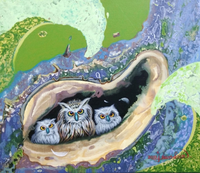 전은순, 숲속의 울림 No 110, 45.5x 53cm, Acrylic on canvas