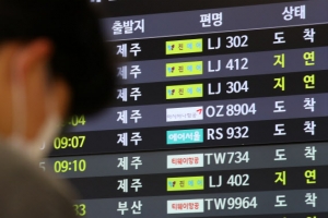 [포토] 진에어 전산시스템 장애… 비행기 ‘올스톱’