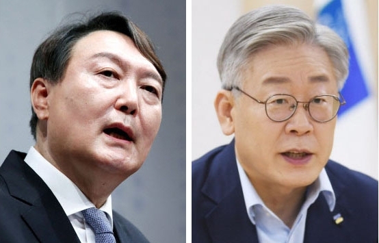 윤석열(왼쪽) 국민의힘 대선후보와 이재명(오른쪽) 더불어민주당 대선후보. 연합뉴스
