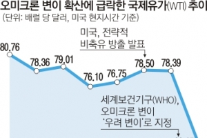 글로벌 주가·유가 급락… 최소 2주는 오미크론發 ‘살얼음 경제’