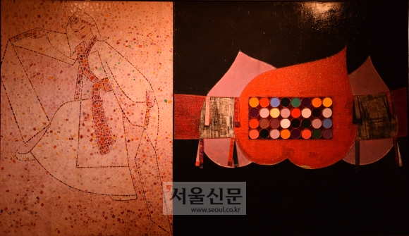 제주현대미술관에 전시된 김흥수 화백의 ‘사랑을 온 세상에’.