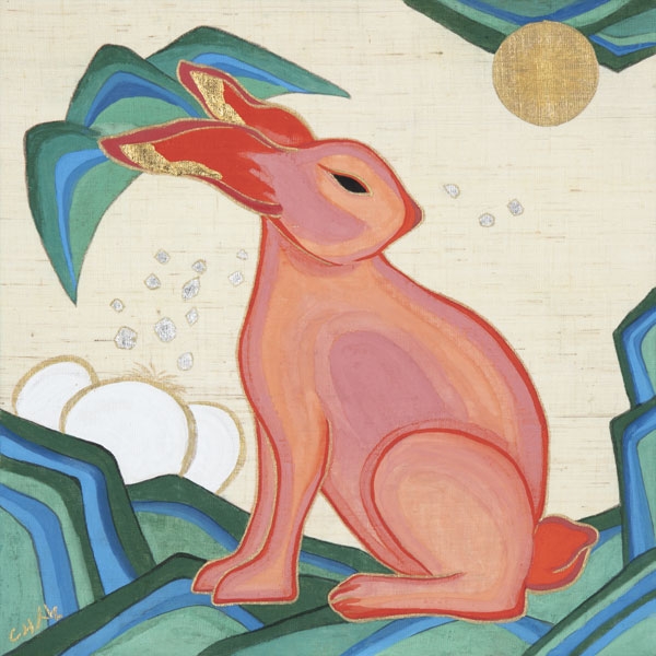 심채현, Grateful to you, 50X50cm, 모시 석채 금박 은박