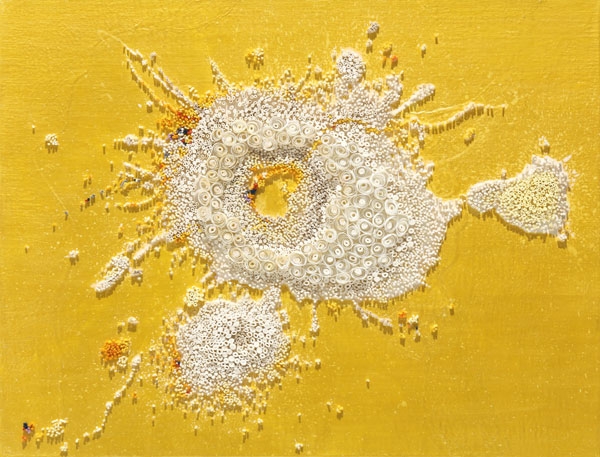 이병례 Yellow Space2 72.7X53cm 혼합재료(아크릴,한지) 2021