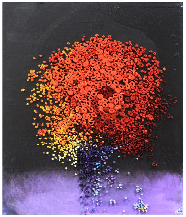 이병례 Space Flower  35x30cm 혼합재료(아크릴,한지) 2020