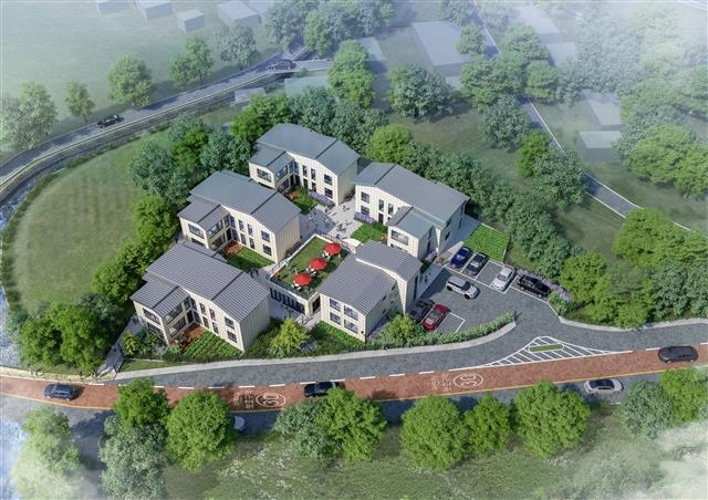 함양군 유림면 유림초등학교 전·입학 가정을 위한 공공임대주택 조감도. 경남도 제공