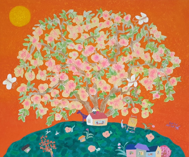 조경주 소근소근 72.7×60.6cm  acrylic  on canvas