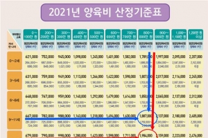 월급 500만원 남편·300만원 아내…이혼하면 아내가 받는 양육비는?