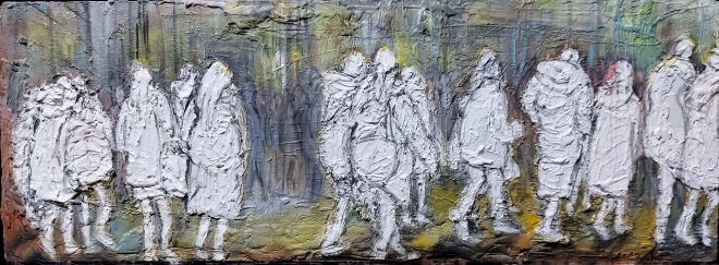 장영아 ‘도시의 사람들’, 63.5×23.5cm mixed media on canvas