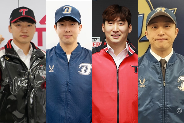 이번 스토브리그에서 이적한 선수들. 왼쪽부터 박해민(LG), 박건우(두산), 나성범(KIA), 손아섭(NC). 각 구단 제공