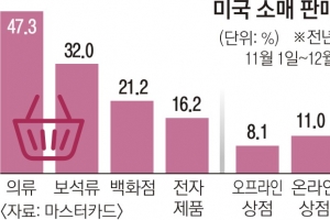 옷 47% 보석 32% 매출 급등… 美 연말 ‘보복 소비’ 휩쓸었다