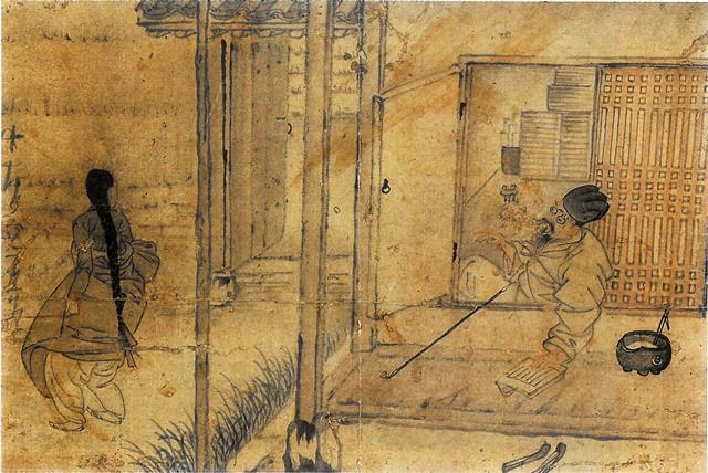 조선의 화가 신윤복의 풍속화에 묘사된 안경 쓴 선비. 16세기 임진왜란 때 조선에 유입된 안경은 17세기 중반 이후 그 수가 급속히 증가했다. 국립중앙박물관 제공