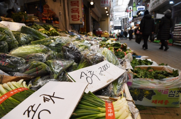 서울의 한 전통시장 모습.올해 소비자물가는 2.5% 올라 2011년 이후 10년 만에 가장 큰 폭으로 올랐다. 박윤슬 기자 seul@seoul.co.kr