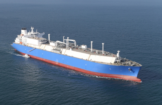 대우조선해양이 건조한 이중연료 추진 LNG 운반선.대우조선해양 제공  