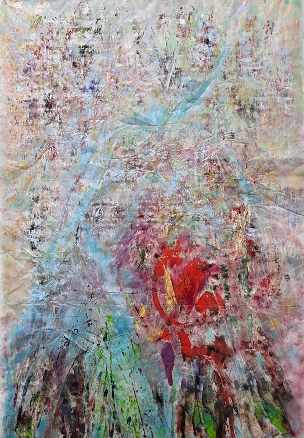 이순 ‘봄’ 116.8x72.7cm 한지위 채색