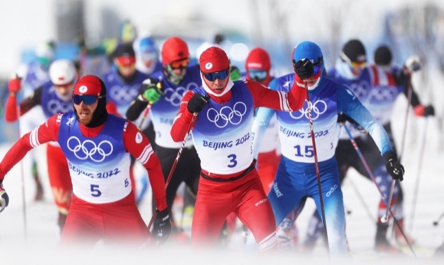 지난 19일 열린 베이징 동계올림픽 크로스컨트리 스키 남자 50㎞ 매스스타트 프리 경기. 뉴스1
