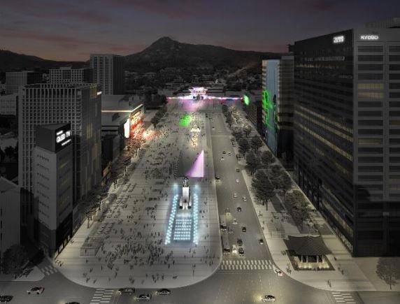 서울시가 광화문광장 일대를 거대한 미디어아트 무대로 조성한다. 사진은 조감도. 서울시 제공