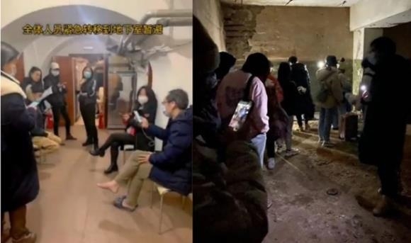 중국 정부의 뒤늦은 대처로 우크라이나를 떠나지 못한 중국인들이 현지 방공호로 대피해 있다. 인민일보 캡처