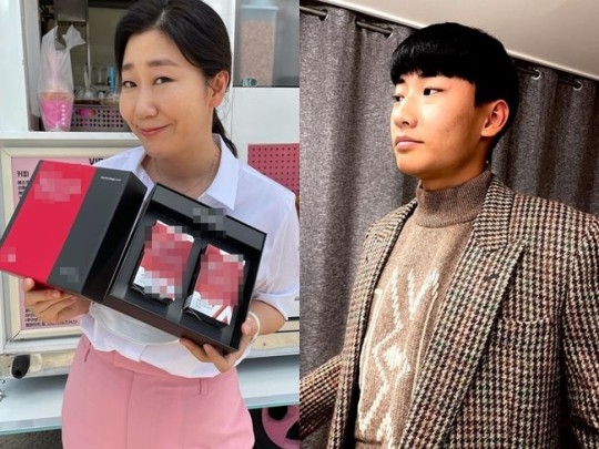 배우 라미란이 도플갱어급으로 닮은 아들을 공개했다. SNS 캡처