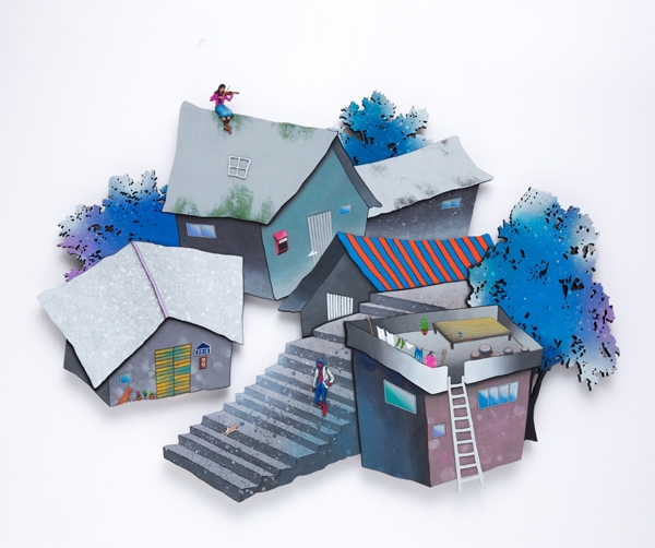 임희령 행복 5동 72.5 x 51.5cm Mixed media