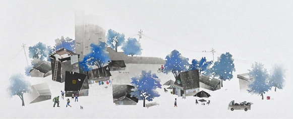 임희령 먹 11동 70 x 172cm Mixed media