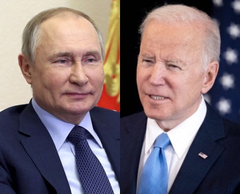 블라디미르 푸틴(왼쪽) 러시아 대통령. 조 바이든(오른쪽) 미국 대통령. EPA·AFP 연합뉴스