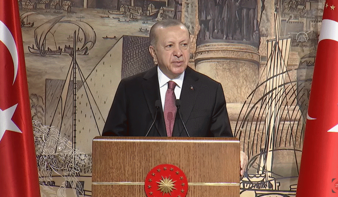 러시아·우크라이나 협상 전 레제프 타이이프 에르도안 터키 대통령은 약 10분간 연설했다. Haber Lütfen의 연설 보도 영상. Haber Lütfen 유튜브. 2022.03.29