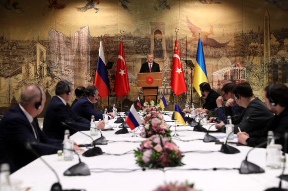 우크라이나-러시아 회담 중재하는 에르도안 터키 대통령