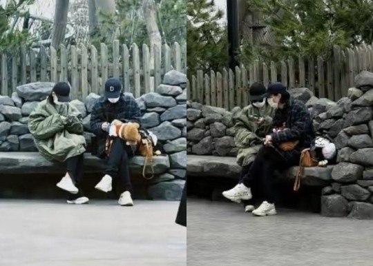 배우 이승현 치웨이(척미)가 놀이공원 데이트 모습이 포착됐다. SNS 캡처