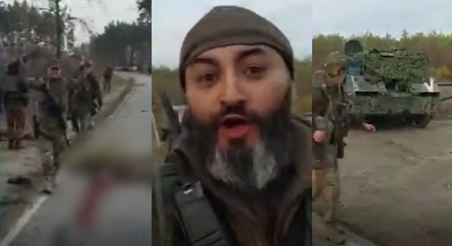 우크라이나 군인이 포로로 잡힌 러시아군을 살해하는 것으로 보이는 영상. 2022.04.08 가디언 캡처