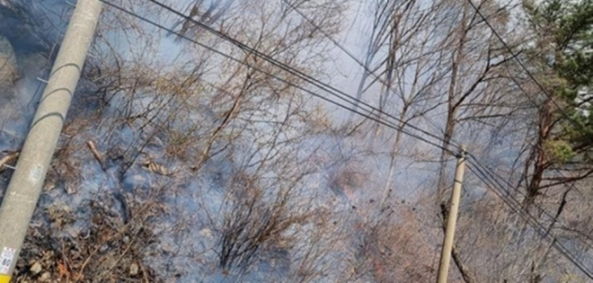 경북 봉화군에서 산불이 발생했다. 산림청 제공. 2022.04.09