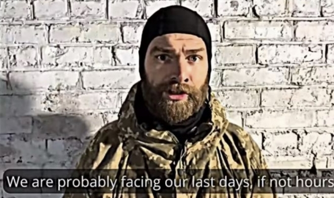 결전이 임박했음을 알리는 우크라이나 해병 지휘관. 페이스북 동영상 캡처 