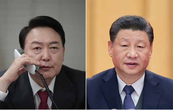윤석열(왼쪽) 대통령 당선인과 시진핑 중국 국가주석. 연합뉴스