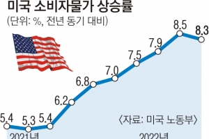 美 소비자물가 8.3% 고공행진… 8개월 만에 오름폭은 잠시 주춤