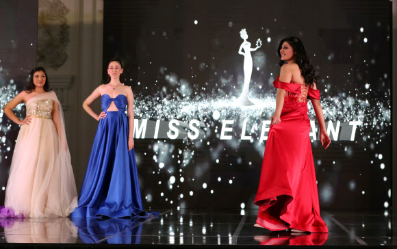 Egypt‘s Miss Elegant candidates model full length gowns during the Miss Elegant contest in Cairo, Egypt, 13 May 2022. Eleven Contestants will compete for the title of Miss Elegant 2022. EPA 연합뉴스