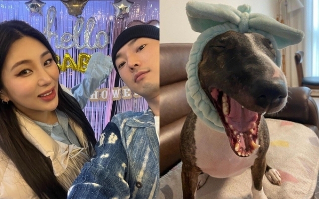 자이언트핑크(왼쪽)와 반려견. 자이언트핑크 인스타그램