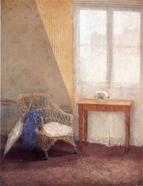 그웬 존, ‘화가의 방 한구석, 파리’, 1907~1909년 (31.2×24.8㎝, 웨일스 국립미술관, 영국 카디프)