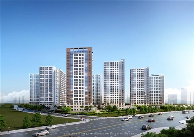 GS건설의 민간 참여형 공공분양 아파트 ‘강서자이 에코델타’ 투시도.  GS건설 제공