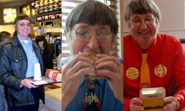 50년간 맥도널드 햄버거 ‘빅맥’을 3만3000개가량 먹은 남성이 화제다. 트위터 캡처