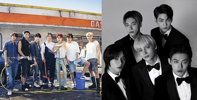 남성 그룹 방탄소년단(왼쪽), 투모로우바이투게더. 인스타그램