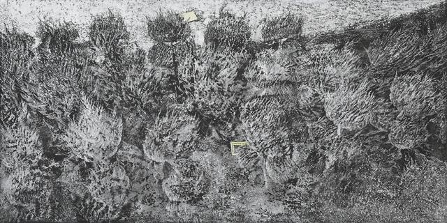 완전한 뜰/김유정 60.5×120.5㎝, 프레스코, 석회 벽에 스크래치, 2022