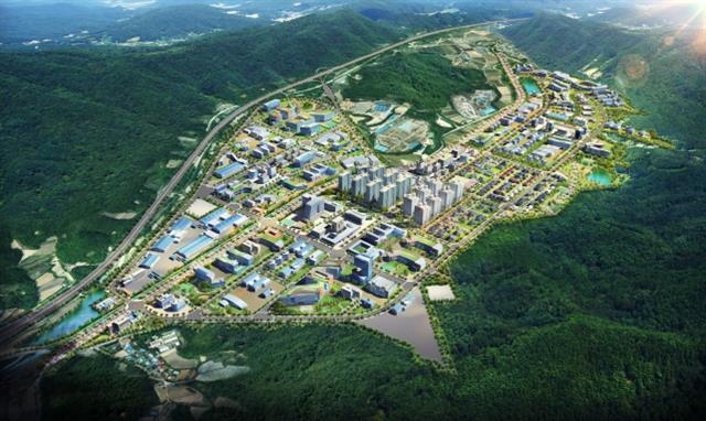 원주시가 2027년 완공을 목표로 추진하는 ‘원주 디지털 헬스케어 부론국가산업단지’ 조감도. 원주시 제공