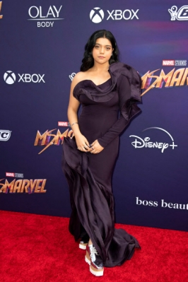 Canadian actress Iman Vellani attends the launch of Marvel studio original series “Ms Marvel” at El Capitan Theatre in Hollywood, California on June 2, 2022. AFP 연합뉴스