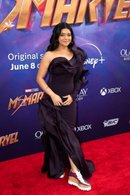 Canadian actress Iman Vellani attends the launch of Marvel studio original series “Ms Marvel” at El Capitan Theatre in Hollywood, California on June 2, 2022. AFP 연합뉴스