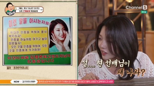 걸그룹 AOA 겸 배우 설현이 북한에서 보낸 삐라에 등장한 것으로 드러났다. 방송 캡처