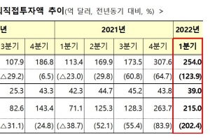 해외직접투자액, 지난해보다 2.2배 늘어… “코로나19 둔화 영향”